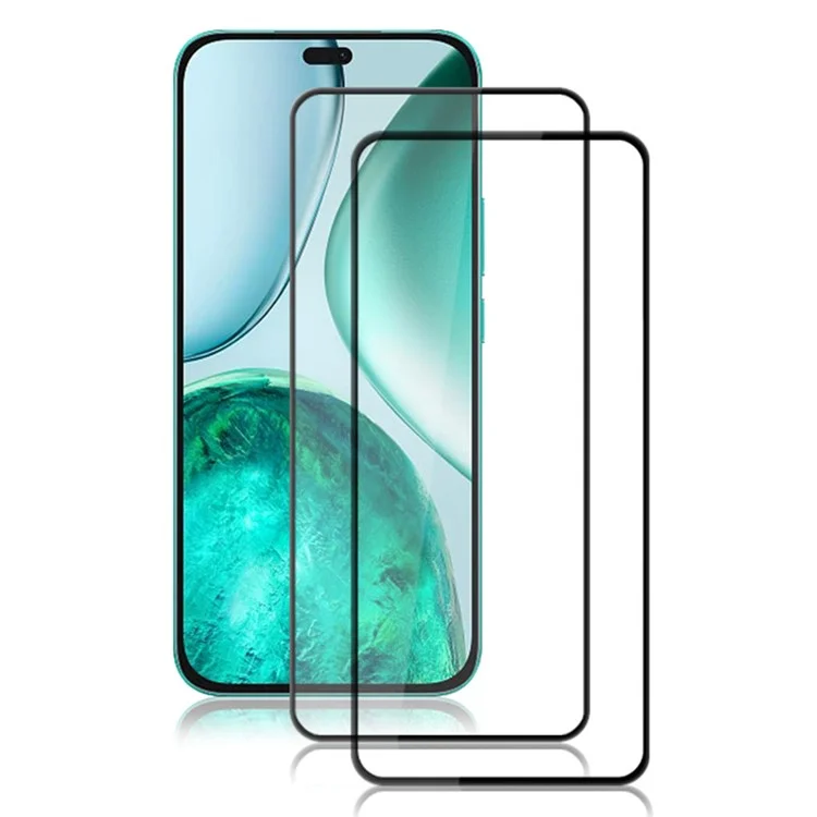 AMORUS 2Pcs For Honor X8c 4G / X8b 4G Screen Protector Shatterproof Silk Printing Tempered Glass Film - Black