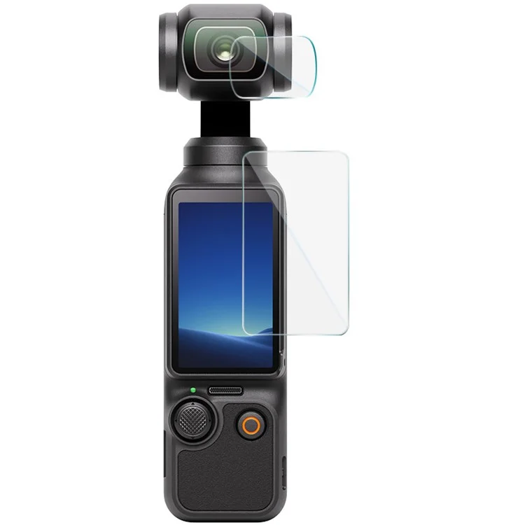 IMAK для DJI Osmo Pocket 3 Защитное закаленное стекло для экрана + Комплект защитной пленки для объектива с самофиксирующейся рамкой