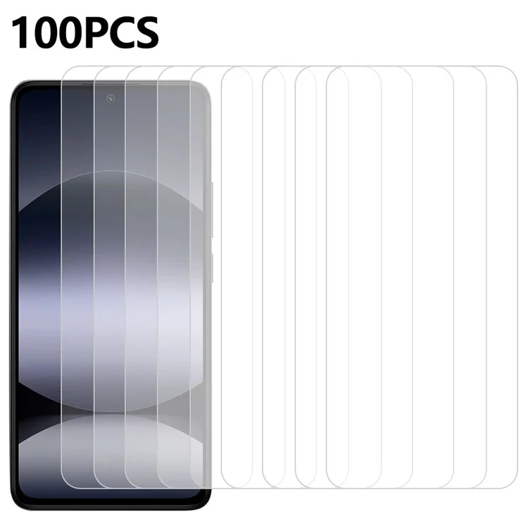 100 Stück Displayschutzfolie aus gehärtetem Glas für Xiaomi Redmi Note 14 4G (164,84 mm) - Kratzfest