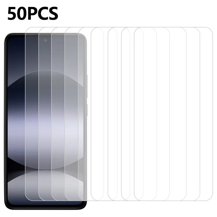 50 Stück Displayschutz für Xiaomi Redmi Note 14 4G (164,84 mm) Vollkleber Panzerglasfolie Transparent