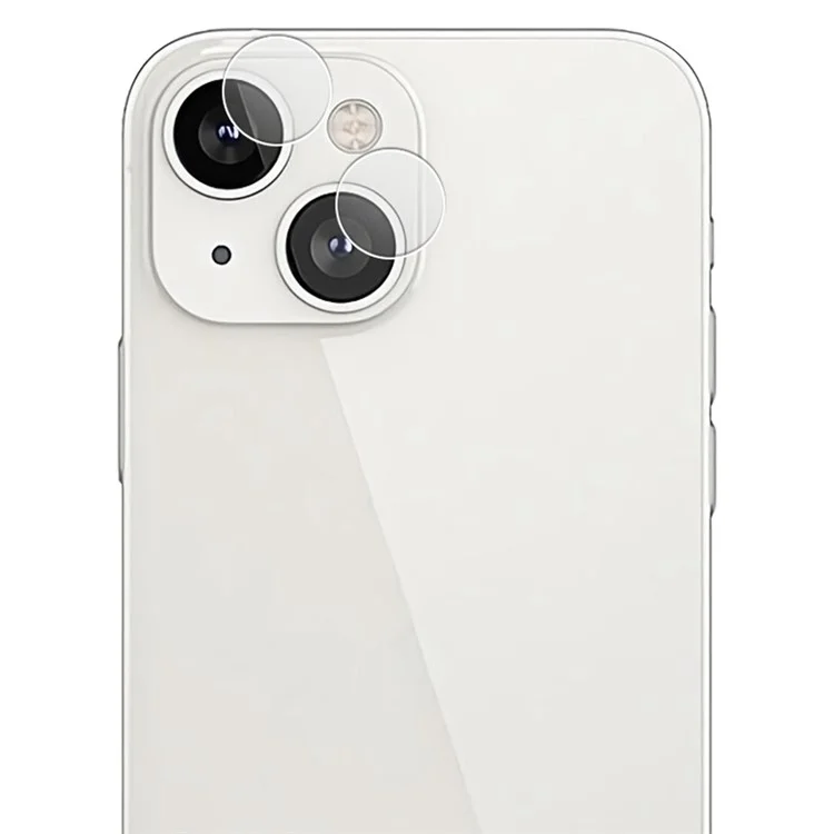AMORUS 1Set Kameralinsen-Schutz für iPhone 13 mini 5.4 Zoll / 13 6.1 Zoll, kratzfeste gehärtetes Glas Klar Film Einzelner Ring-Cover