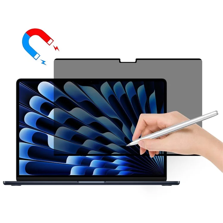 Защитная пленка Paperlike для MacBook Air 15 дюймов (2025) M4 A3241 / (2024) M3 A3114 / (2023) M2 A2941 с магнитной антишпионской матовой PET-защитой