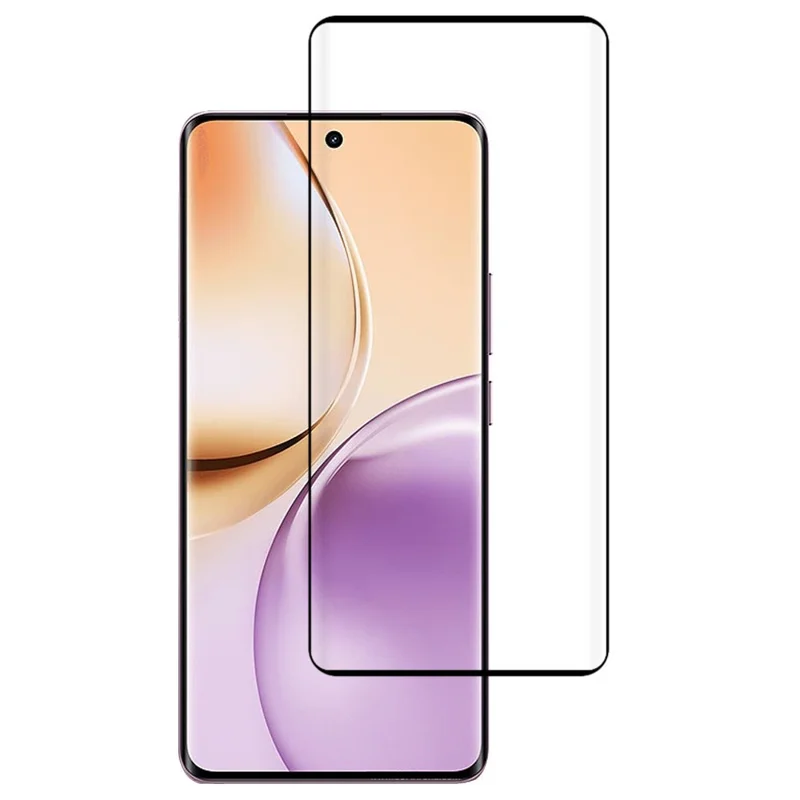 For Realme 14 Pro 5G Screen Protector Silk Printing Full Cover Full Glue Curved Tempered Glass Film
