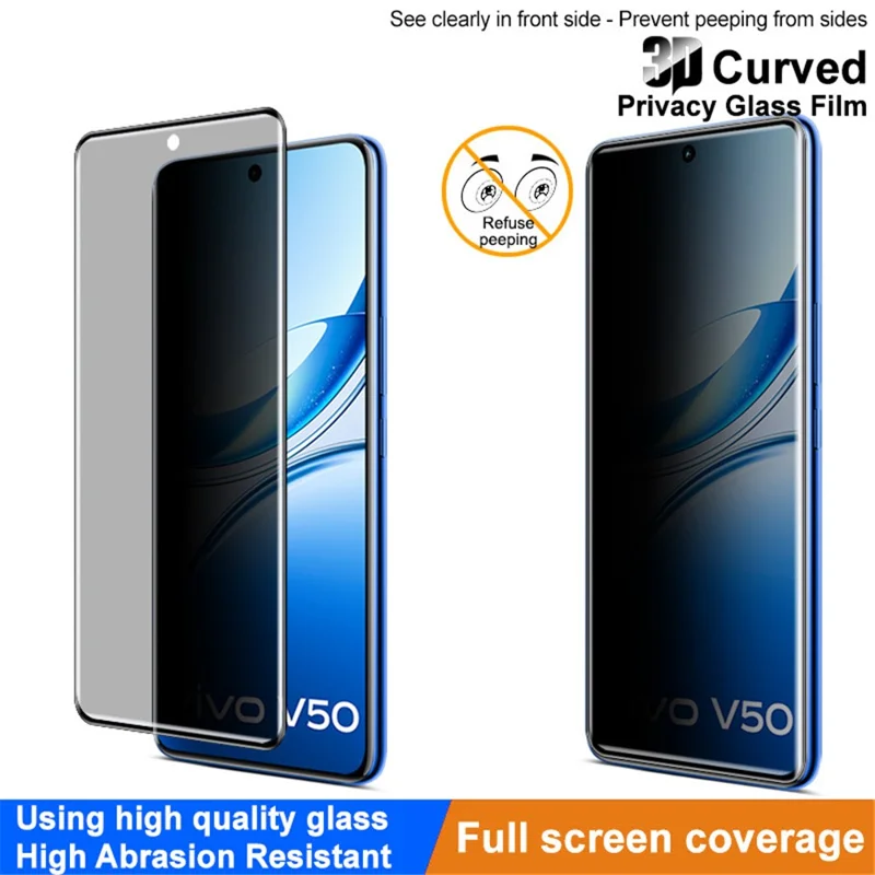 IMAK For vivo V50e 5G / V50 5G Anti Spy Screen Protector Full Cover Tempered Glass Film
