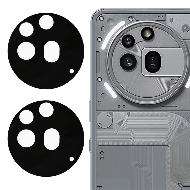 2 Peças de Película de Vidro Temperado para Lente de Câmera do Nothing Phone (3a) Pro, Borda Curvada 2.5D, Impressão Suave, Protetor de Lente Traseira