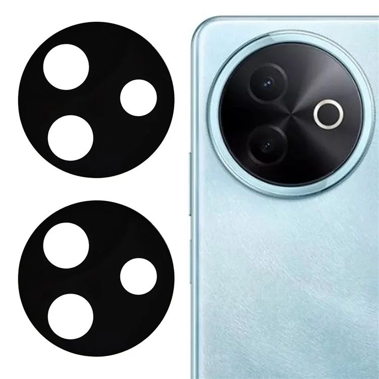 2Pcs For vivo Y39 5G Camera Lens Protector 2.5D Arc Edge Silk Printing Tempered Glass Rear Lens Film