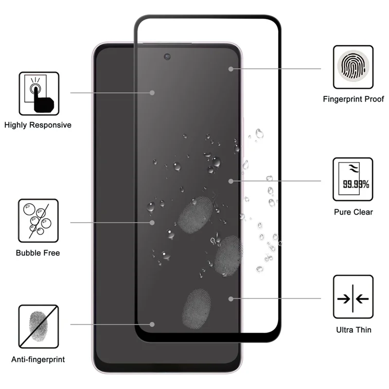 For Oppo A5 Pro 4G (Global) / 5G (Global) / A5 Energy 5G (China) AGC Tempered Glass with Black Edge Full Glue Full Coverage Screen Protector