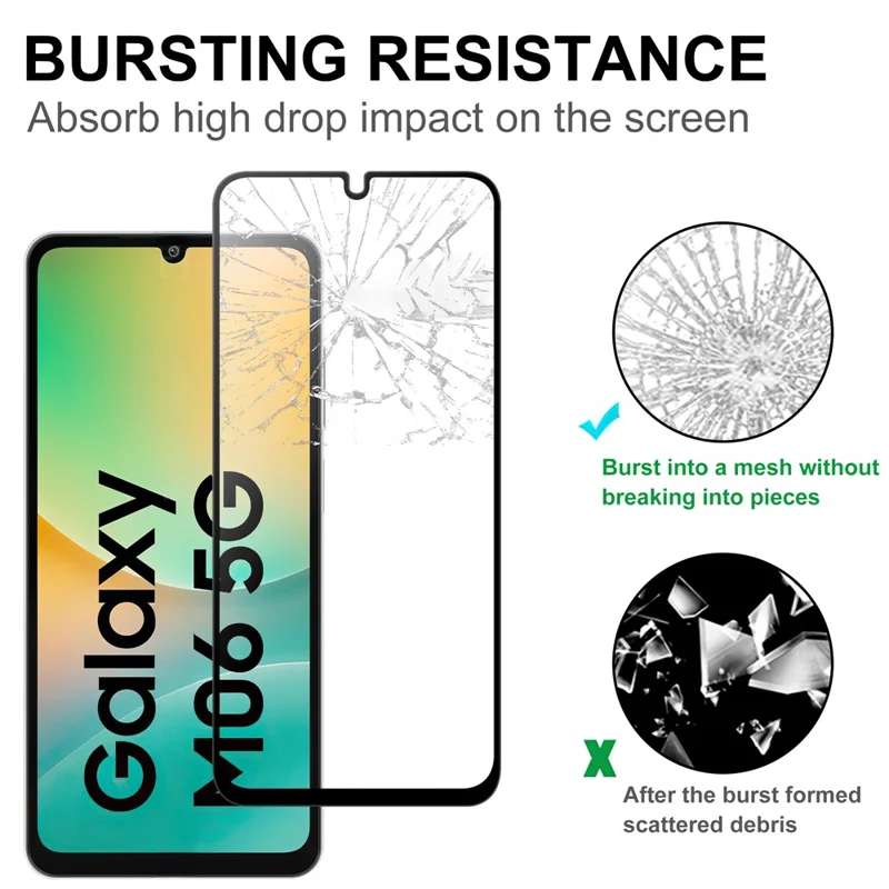 For Samsung Galaxy M06 5G AGC Tempered Glass with Black Edge Full Glue Full Coverage Screen Protector