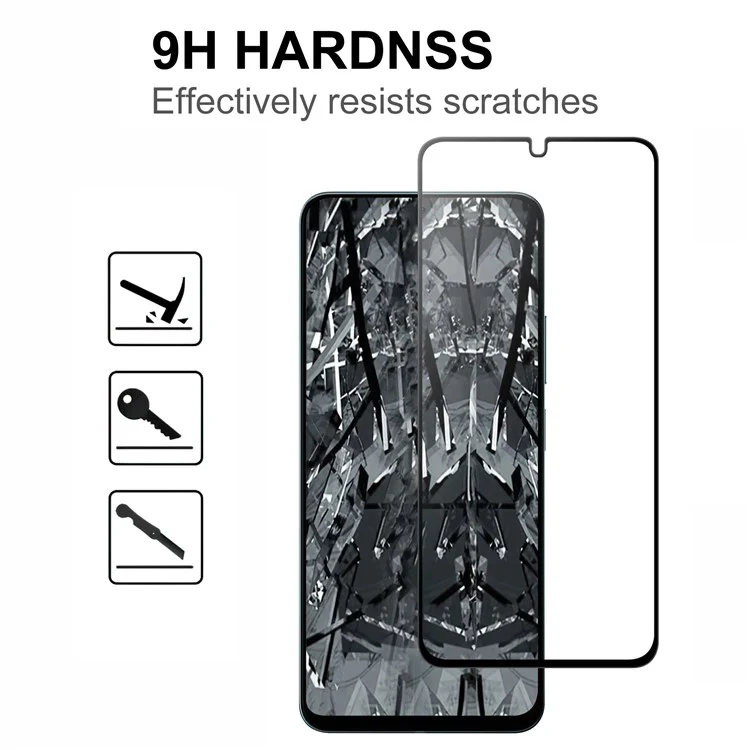 For Xiaomi Poco M7 5G AGC Glass Screen Protector Full Glue Black Edge Screen Film