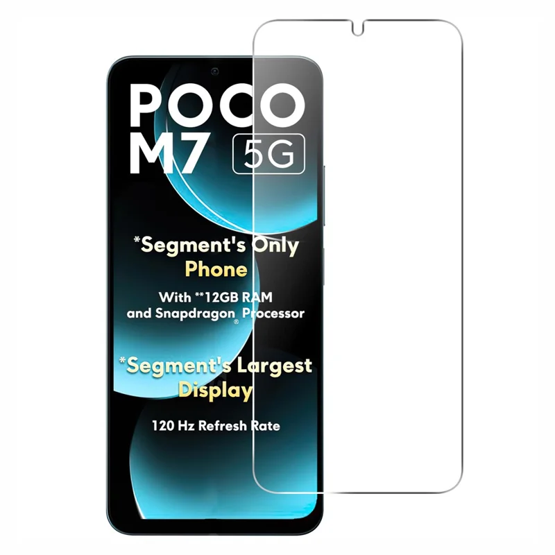 HD skærmprotector i tempersglasfilm til Xiaomi Poco M7 5G med 2,5D