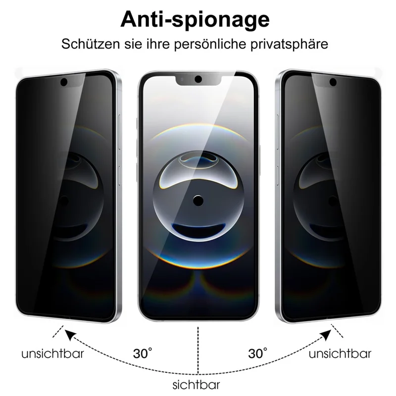 For iPhone 16e Tempered Glass Screen Protector 2.5D Arc Edge Anti-Spy Film