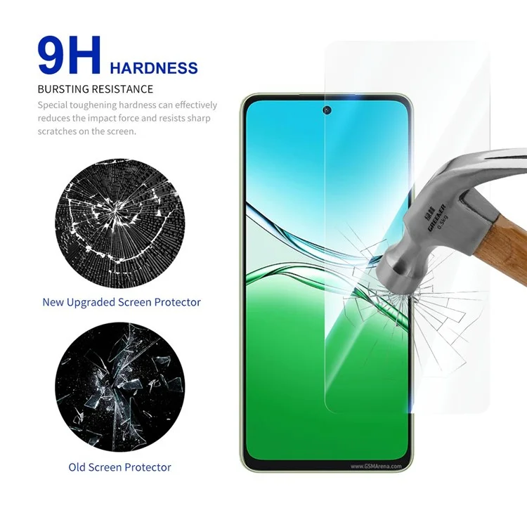 RURIHAI Pour Oppo A5 Édition Vitality Protection d'écran 0,26 mm 2,5D Verre Haute Aluminium Silicone