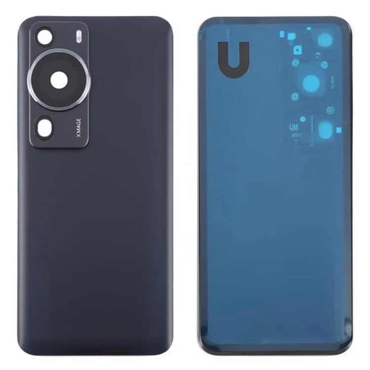 Для Huawei P60 / P60 Pro Задняя крышка батарейного отсека с кольцом объектива камеры Запасная деталь (Без логотипа) - Черный