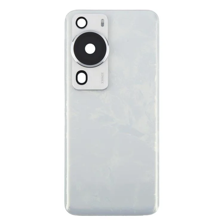 Tapa trasera de batería para Huawei P60 / P60 Pro con anillo de lente de cámara, pieza de repuesto (sin logotipo) - Blanco