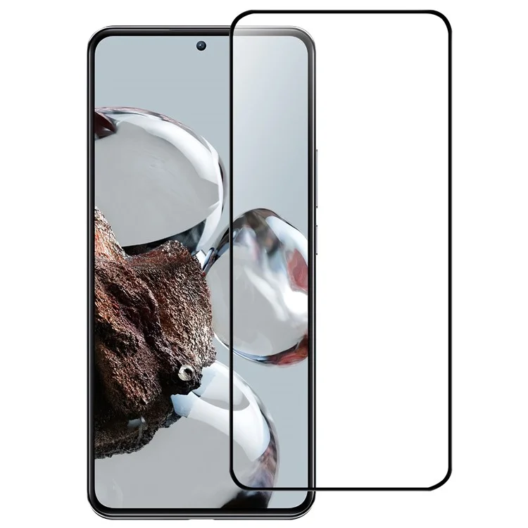 Para Xiaomi 12T 5G / Redmi K50 Ultra 5G / 12T Pro 5G AGC Protetor de Tela de Vidro Temperado Cobertura Completa Cola Completa Borda Preta Anti-explosão Película Anti-reflexo