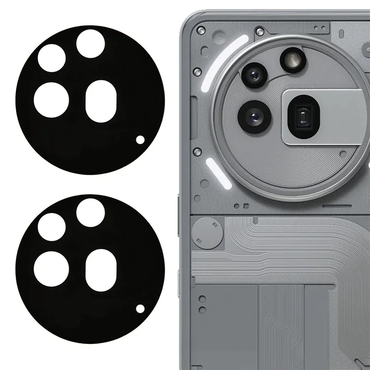 2 Peças de Película de Vidro Temperado para Lente da Câmera do Nothing Phone (3a) Pro, Borda Arqueada 2.5D, Impressão em Seda, Protetor de Lente Traseira