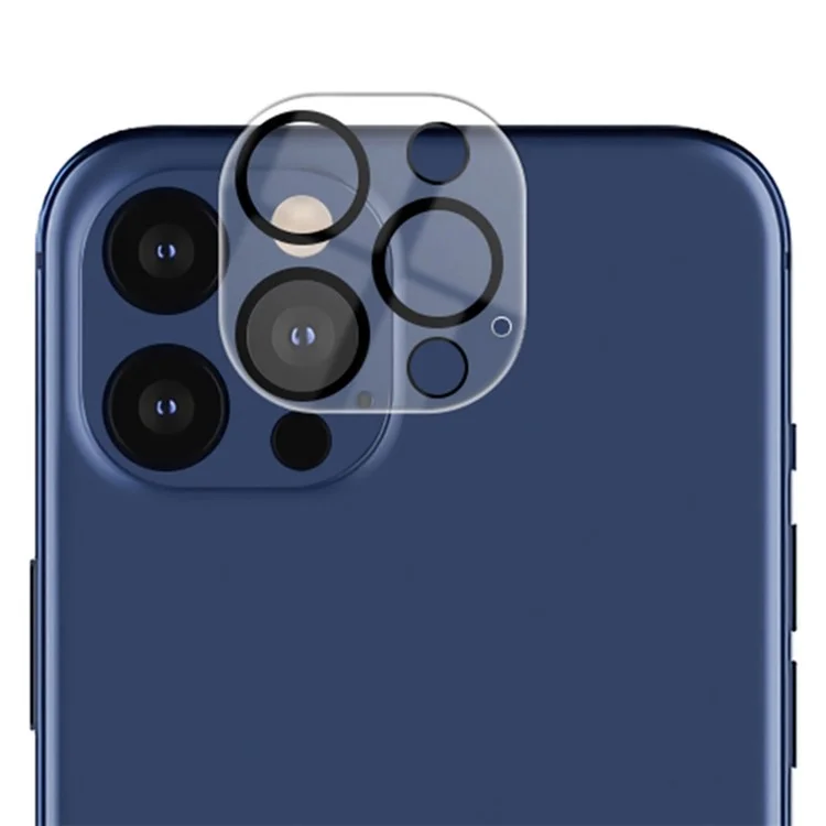 AMORUS HD Camera Lens Protector para iPhone 12 Pro 6.1 pulgadas, Película Protectora de Vidrio Templado Anti-Arañazos con Seda Impresa y Círculo Negro