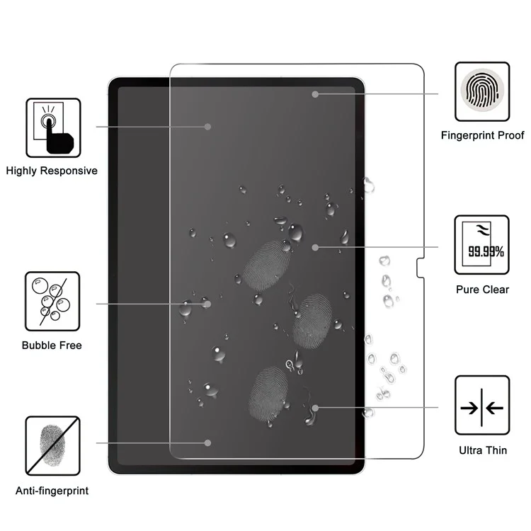 Per Samsung Galaxy Tab S10 FE+ Pellicola Proteggi Schermo in Vetro Temperato, Bordo Dritto 2.5D