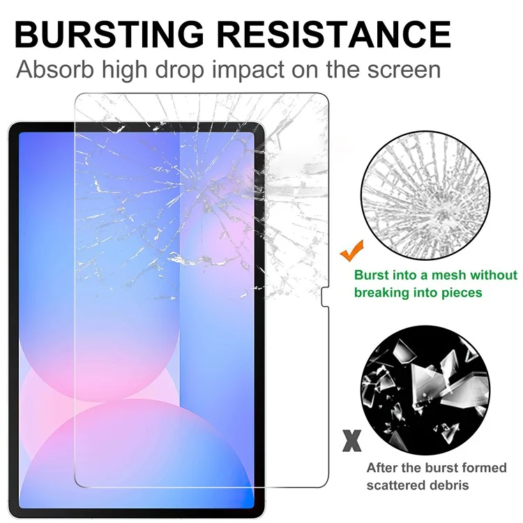 Per Samsung Galaxy Tab S10 FE+ Pellicola Proteggi Schermo in Vetro Temperato, Bordo Dritto 2.5D