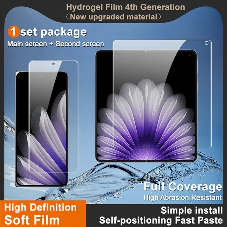 IMAK Película de Hidrogel Geração 4 para Oppo Find N5 5G 1 Conjunto de Película de Proteção de TPU (Tela Frontal + Tela Interna Grande)