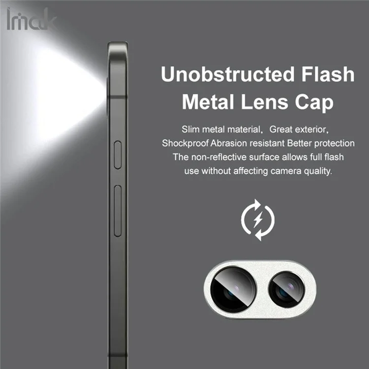 IMAK For Google Pixel 9a Camera Lens Film Metal Lens Cap + Tempered Glass Lens Protector - Silver