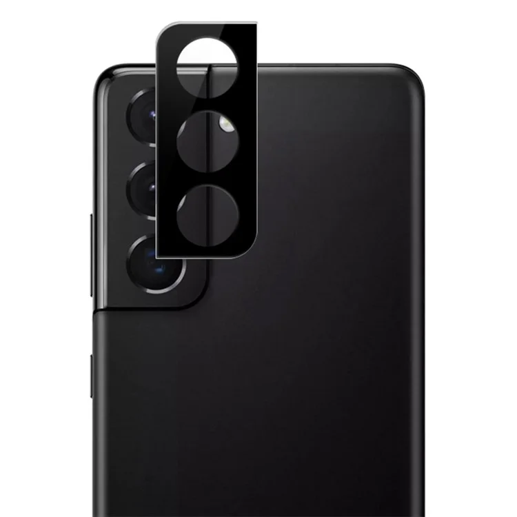 AMORUS Защитная пленка для объектива камеры для Samsung Galaxy S21 5G / S21+ 5G, анти-пыль, шелковая печать, HD-прозрачная закаленная стеклянная защитная пленка для объектива - черная