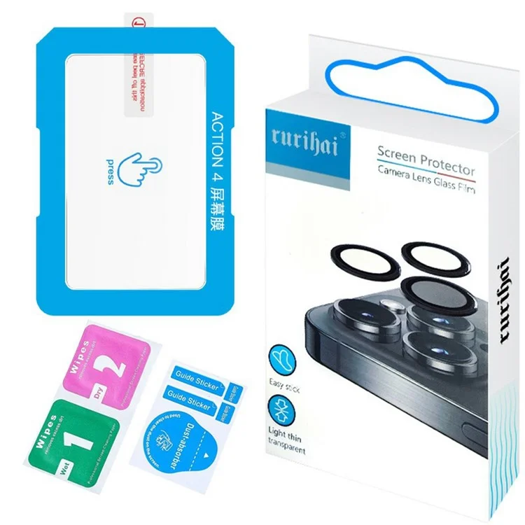 RURIHAI For DJI Osmo Action 4 Screen Protector 2.5D AR Enhanced High Aluminium-Silicon Glass Film
