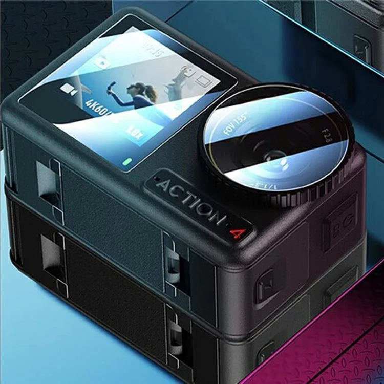 RURIHAI Für DJI Osmo Action 4 Objektivschutzfolie + Displayschutz 0,2mm 2,5D Hochwertige Aluminium-Silizium-Glasschutzfolie
