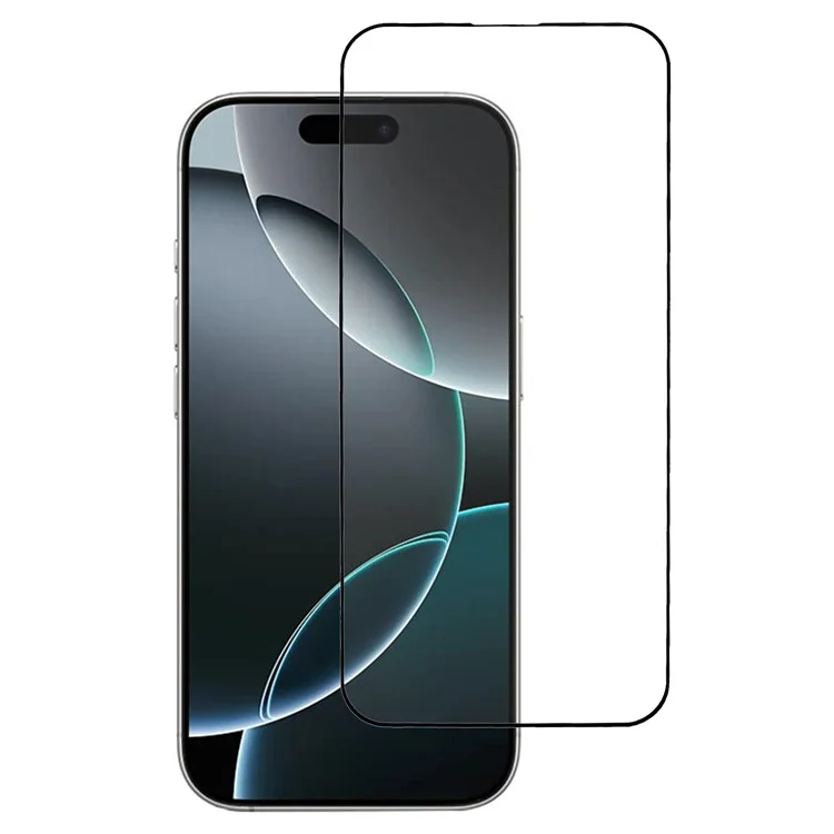 For iPhone 16 Pro Screen Protector Ultra Clear Metal Frame + Tempered Glass Film