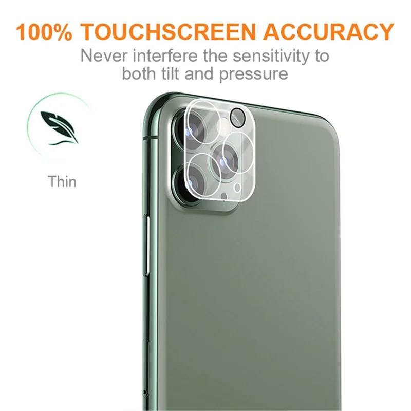 AMORUS For iPhone 11 Pro 5.8 inch / 11 Pro Max 6.5 inch Camera Lens Protector HD Tempered Glass Silk Printing Lens Shield Film - Black