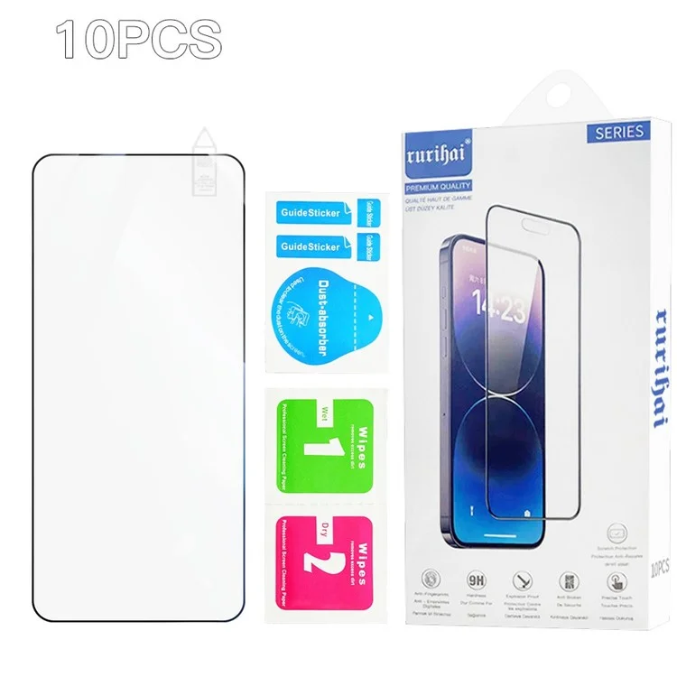 RURIHAI 10Pcs For Oppo Find X8 Ultra 5G Screen Protector 0.18mm 2.5D High Aluminium-Silicon Glass Film (Support Fingerprint Unlock)