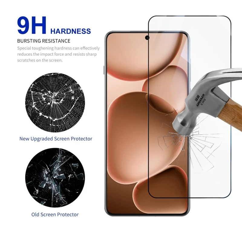 RURIHAI Für Oppo Find X8 Ultra 5G Displayschutz 0,18mm 2,5D Hochwertige Aluminium-Silizium Glasfolie (Unterstützt Entsperrung per Fingerabdruck)