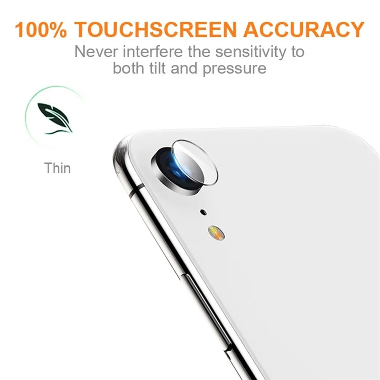 AMORUS Pour iPhone XR 6.1 pouces Protecteur d'objectif de caméra Clair Résistant aux rayures Verre trempé Couvercle de film pour caméra