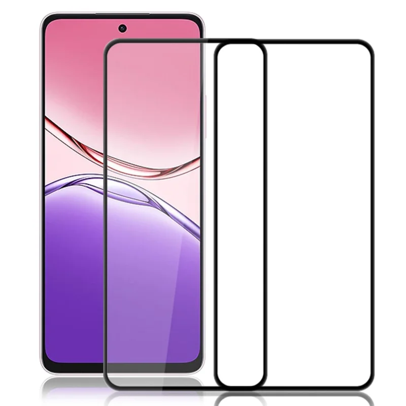 AMORUS 2 Peças Protetor de Tela de Vidro Temperado à Prova de Quebra com Impressão de Seda para Oppo A5 Pro 5G - Preto