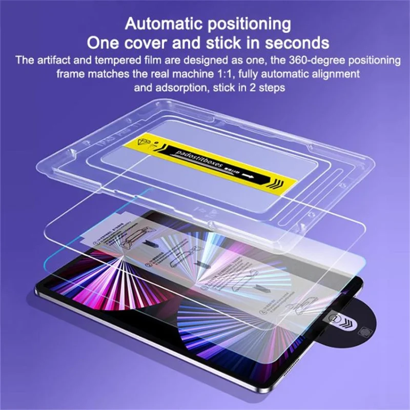 Screen Protector For iPad 9.7-inch (2018)  /  (2017)  /  Air 2  /  Air (2013) Tempered Glass HD Film with Automatic Dust Removal Tool