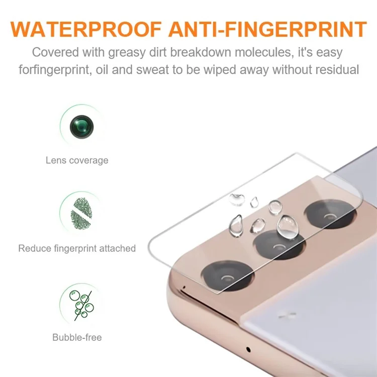 AMORUS Für Samsung Galaxy S21 5G / S21+ 5G Kameraobjektiv-Schutz Antiexplosions-Hartglas HD-Klar Rückkamera-Schutzfolie