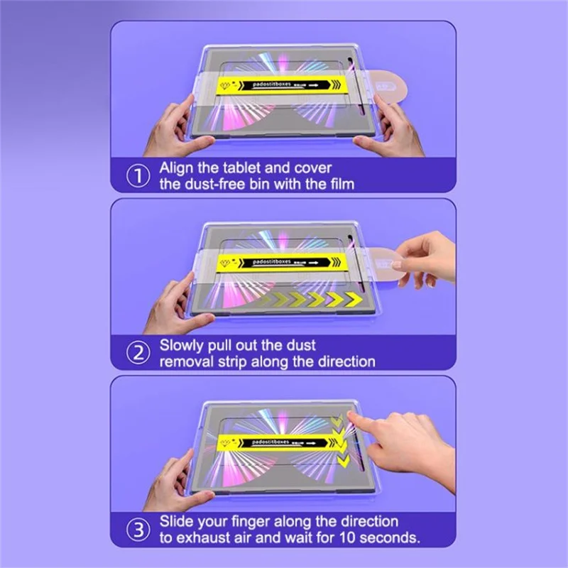 Protection d'écran en verre trempé HD pour iPad mini (2019) 7,9 pouces / mini 4 avec outil de nettoyage anti-poussière automatique