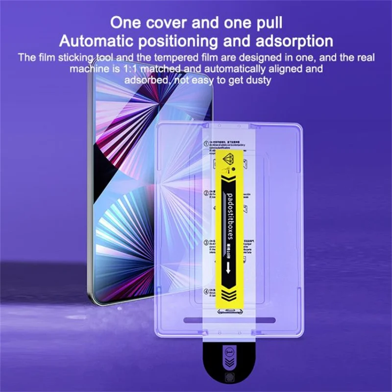 Screen Protector For iPad Pro 12.9 (2022)  /  (2021)  /  (2020)  /  (2018) Tempered Glass HD Film with Automatic Dust Removal Tool