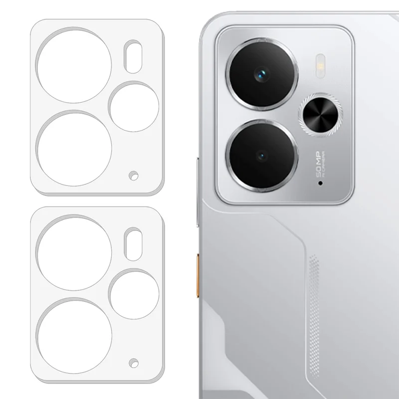 2Pcs For Realme 14 5G Camera Lens Protector 3D Arc Edge Anti-Scratch Tempered Glass Lens Film