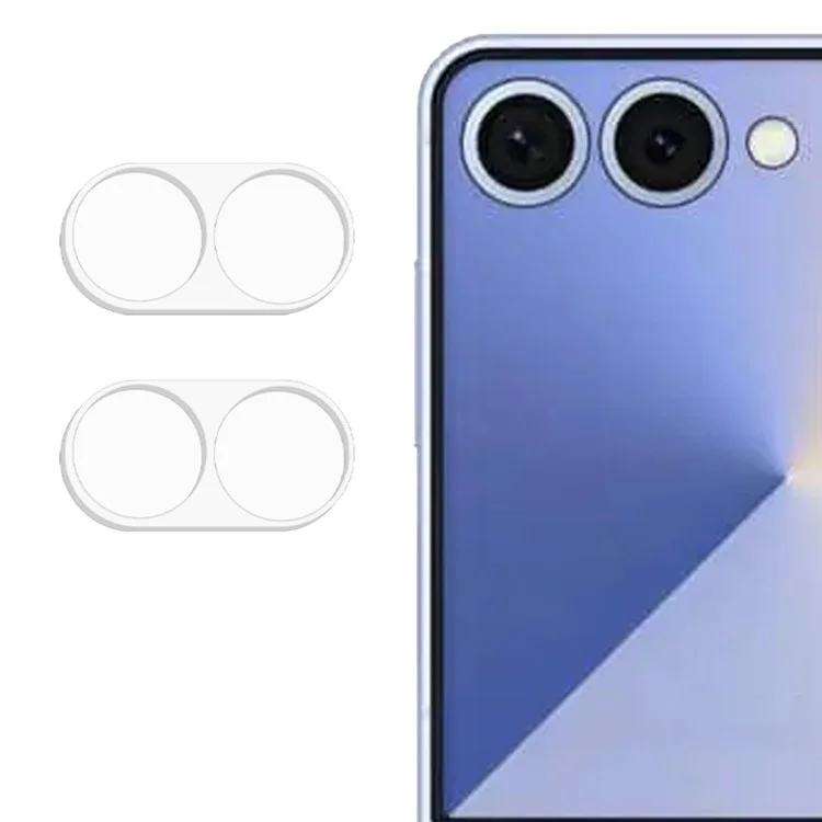 2 Peças Protetor de Lente de Câmera para Samsung Galaxy Z Flip7 5G Película de Vidro Temperado Antirrisco Borda 3D