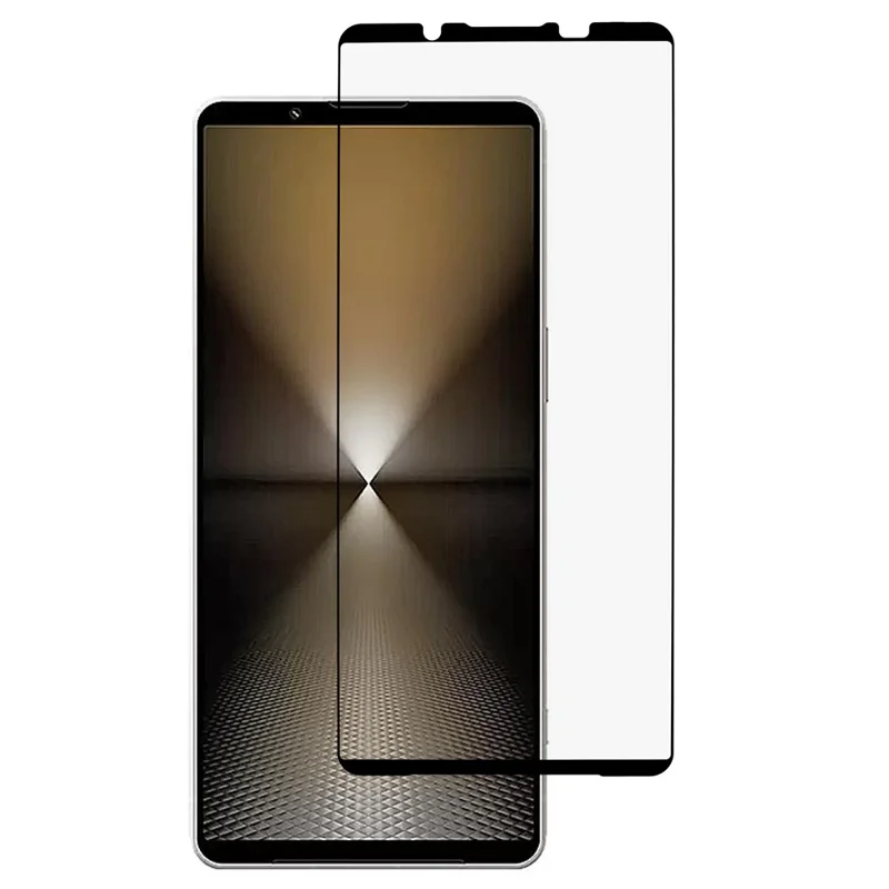 For Sony Xperia 1 VII Tempered Glass Electroplating Anti-Fingerprint Silk Printing Full Glue Screen Protector