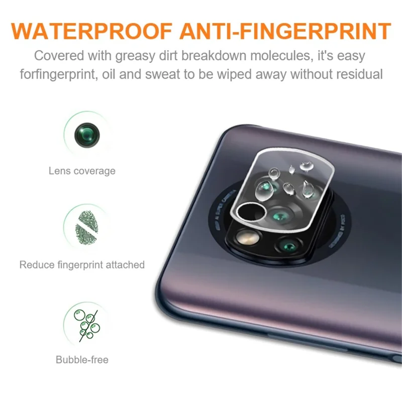 AMORUS For Xiaomi Poco X3 / X3 NFC / X3 Pro Camera Lens Protector Ultra Clear Full Glue Anti-abrasion Tempered Glass Lens Film