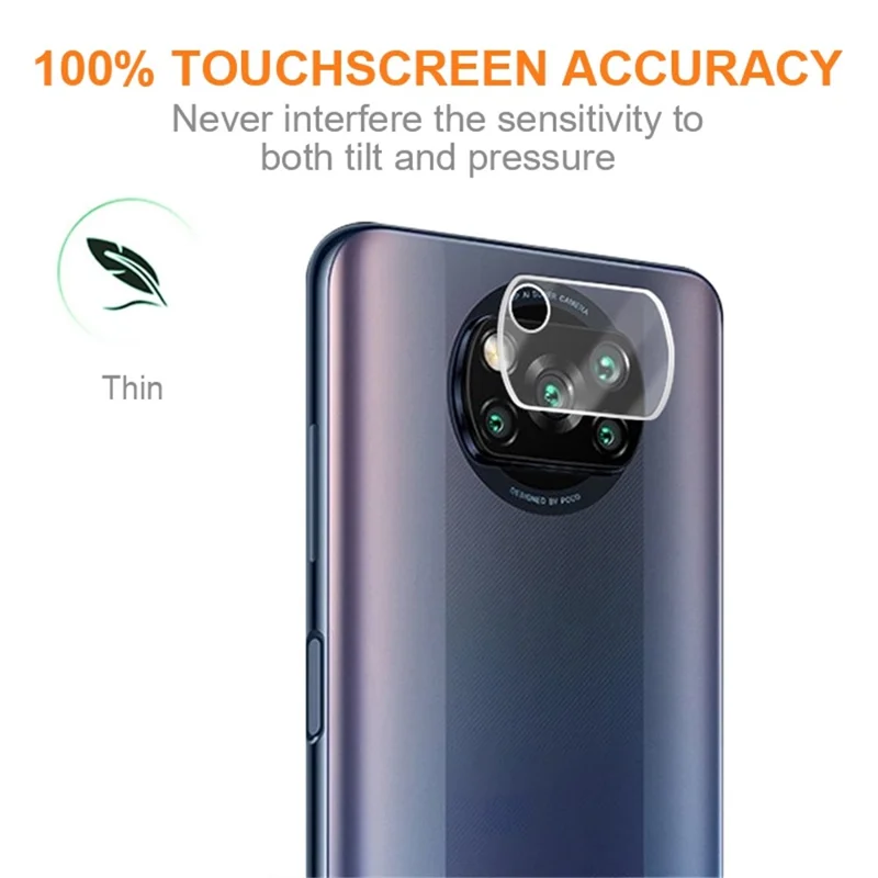 AMORUS For Xiaomi Poco X3 / X3 NFC / X3 Pro Camera Lens Protector Ultra Clear Full Glue Anti-abrasion Tempered Glass Lens Film