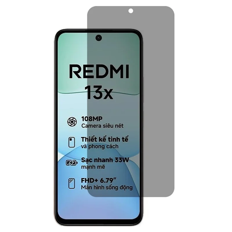 For Xiaomi Redmi 13x 4G Anti Spy Screen Protector High Aluminium-Silicon Glass Film