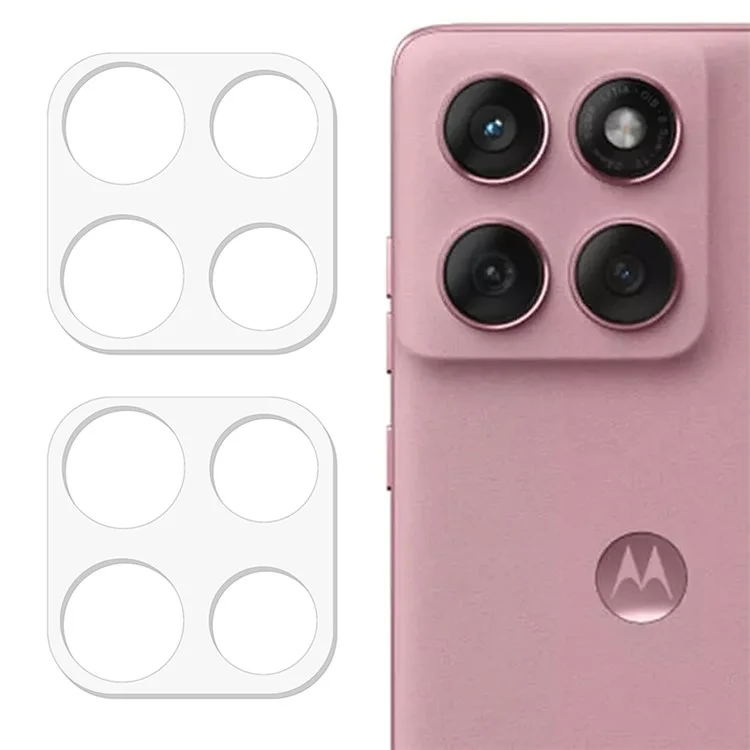 2Pcs Pour Motorola Edge 60 Fusion 5G Protection d'Objectif de Caméra Film de Verre Trempé Arc 3D Anti-Rayures