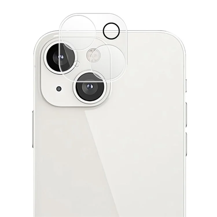 Protector de Lente de Cámara AMORUS para iPhone 14 / 14 Plus, Impresión de Seda Vidrio Templado Ultra Claro Película Antiexplosión