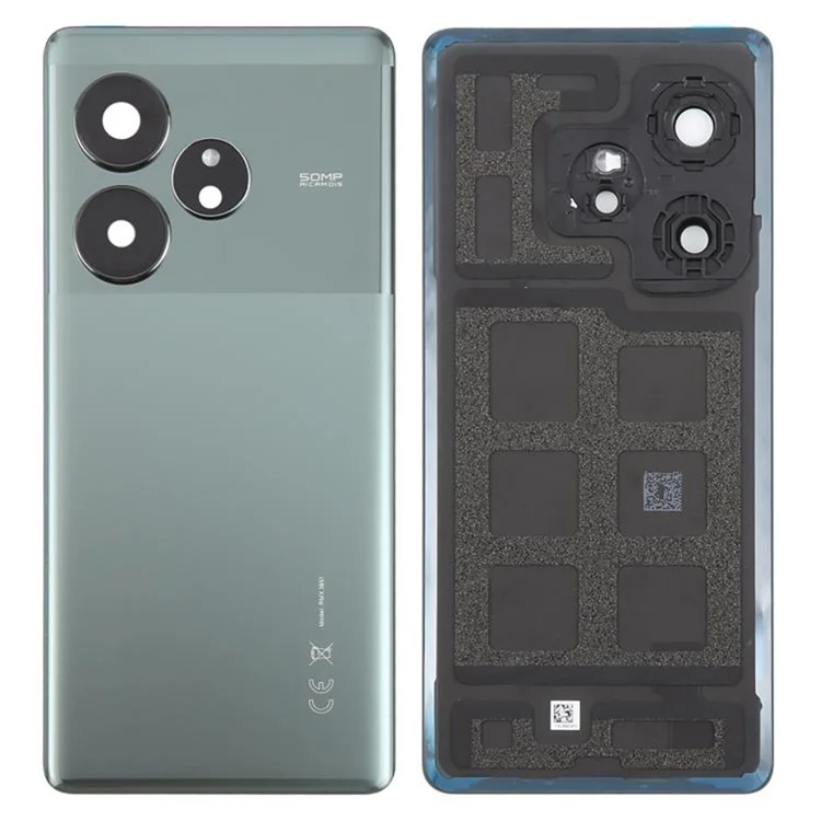 Carcasa de Batería OEM para Realme GT Neo6 5G / GT 6 5G con Tapa de Lente de Anillo de Cámara de Repuesto - Negro