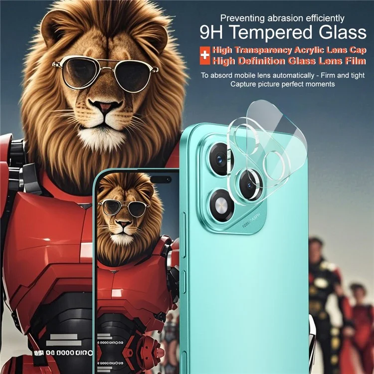 IMAK Für Honor 400 Lite Gehärtete Glaslinsen-Schutzfolie + Acryl-Objektivdeckel
