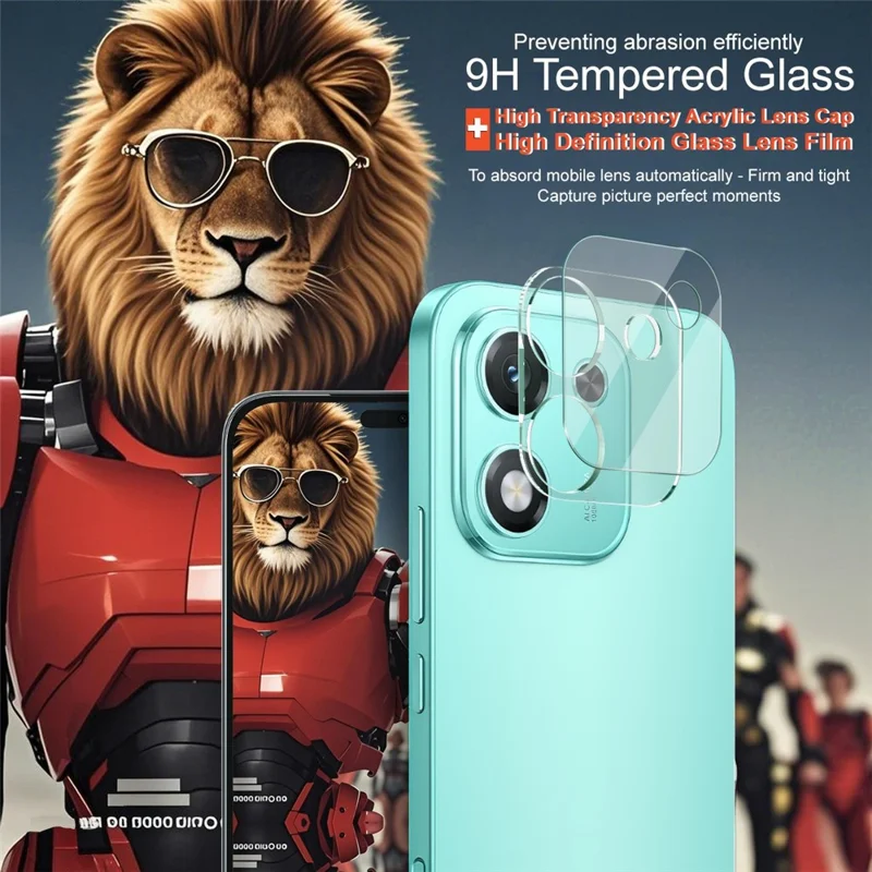 IMAK voor Honor X70i Gehard Glas Camera Lensbeschermer + Acryl Lensdop