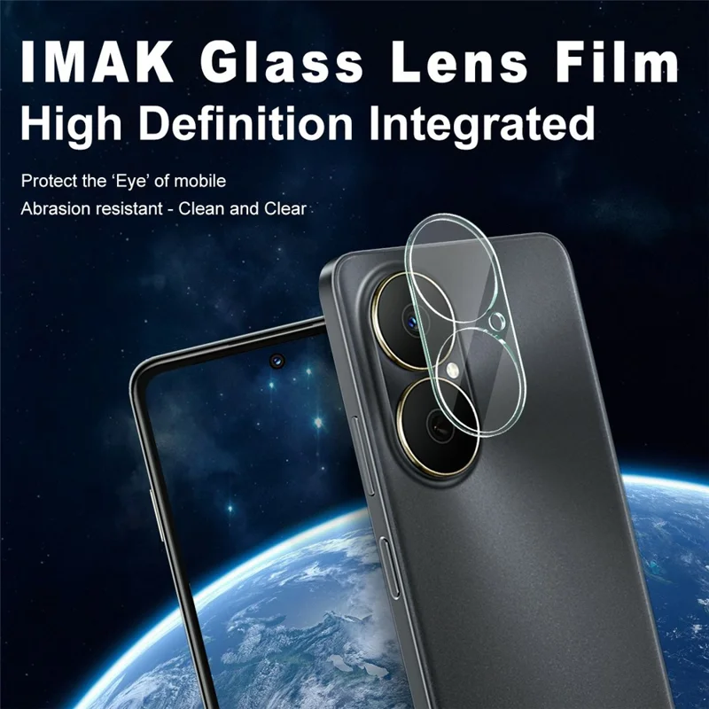 IMAK voor Huawei Enjoy 80 Gehard Glas Camera Lensbeschermer + Acryl Lensdop